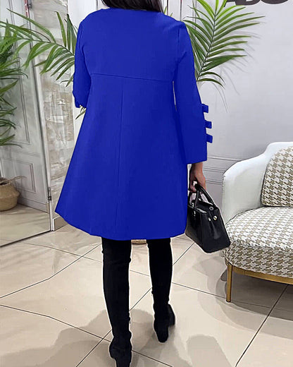 A-lijn Jurk Voor Vrouwen Met Speelse Mouwstrikdetails – MONIQUE ELEGANCE