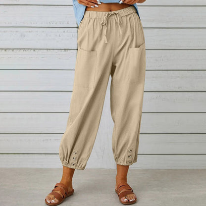 Dames - Hoge Taille Broek - Lichtgewicht en Ademend - Zomer Outfit - ELEGANTE STIJL