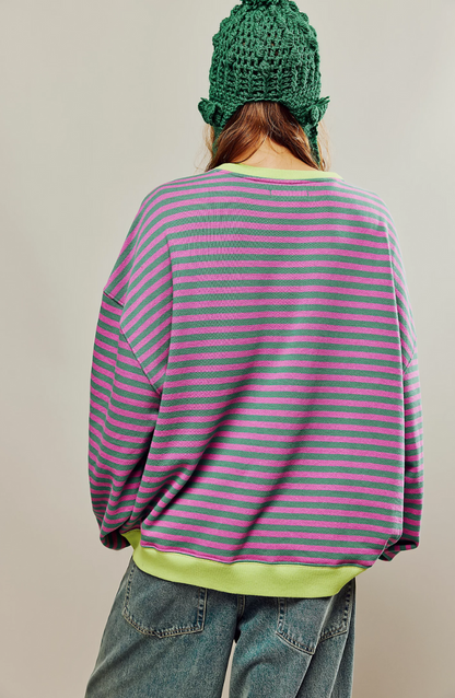 Oversize Trui - Vrouwen - Strepen - Gestreepte Trui - KleurTrui