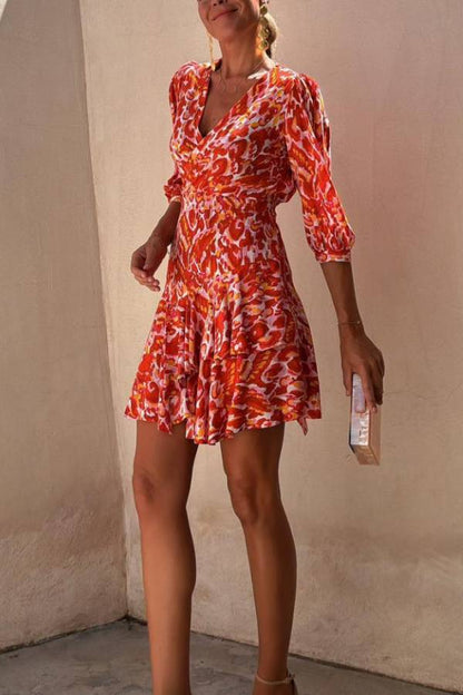 Vrouwen - Mini-jurk - Lichtgewicht Stof - Zomerstijl - GEOMETRISCHE CHARME
