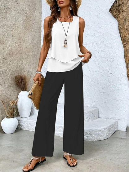 Tweedelige dames set met coltop en rok in elegante stretchstof – LunariaForm TwinSet