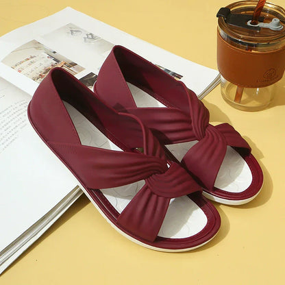 Vrouwen - Knoopontwerp Sandalen - Comfortabele Zomer Slides - Ideale Zomerschoenen - LUCIA