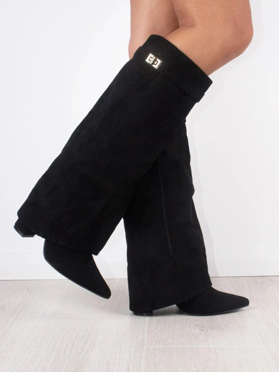 Kniehoge Laarzen - Vrouwen - Suede Hak - Dames Laarzen - NIX