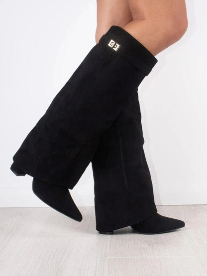 Kniehoge Laarzen - Vrouwen - Suede Hak - Dames Laarzen - NIX