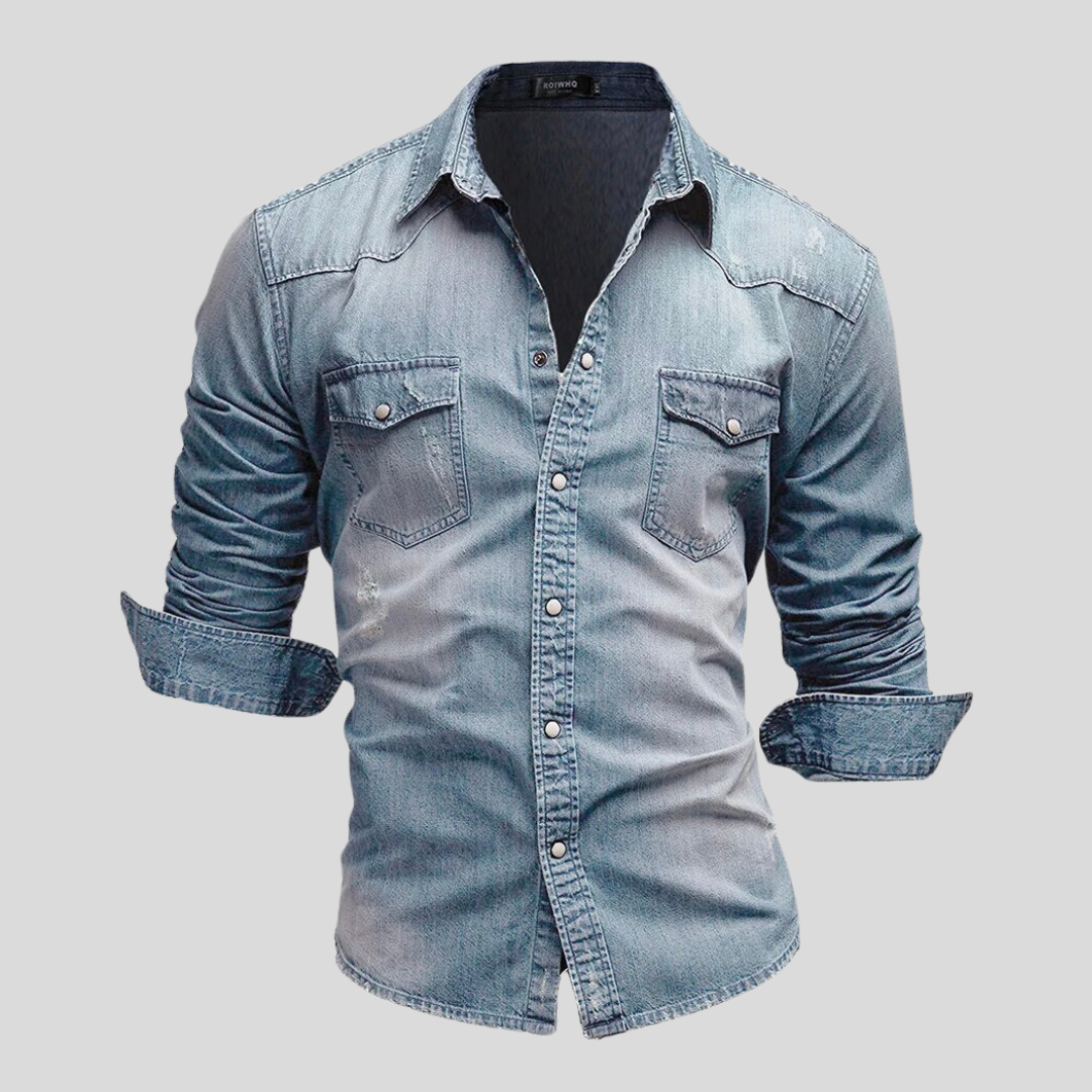 Heren - Casual Denim Overhemd - Lichtgewicht Slim Fit - Tijdloze Mode - BRANIMIR