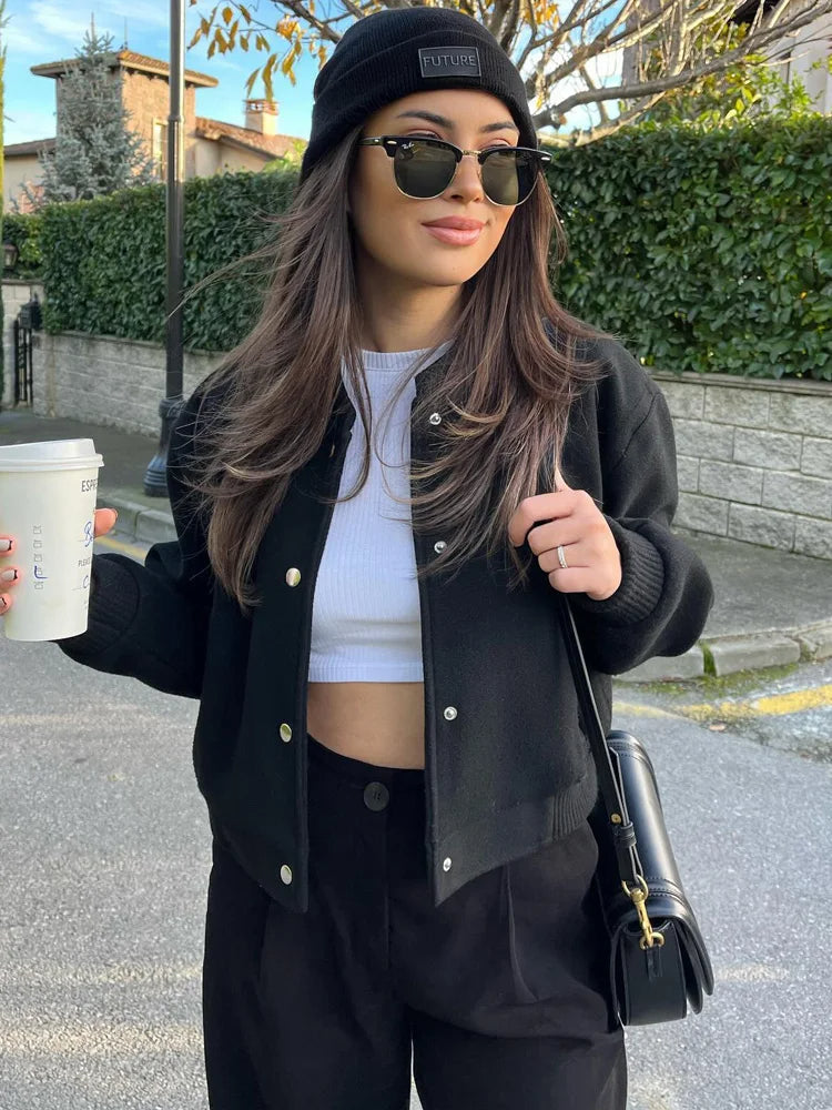 Bomberjack - Dames - Met Drukknopen - Cropped Bomber - Nova