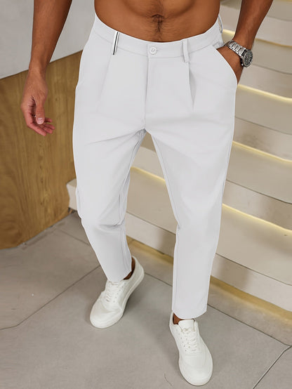 Heren - Business Casual Broek - Plooi en Veelzijdige Pasvorm - Comfort en Stijl - MODERNE KLASSIEKER