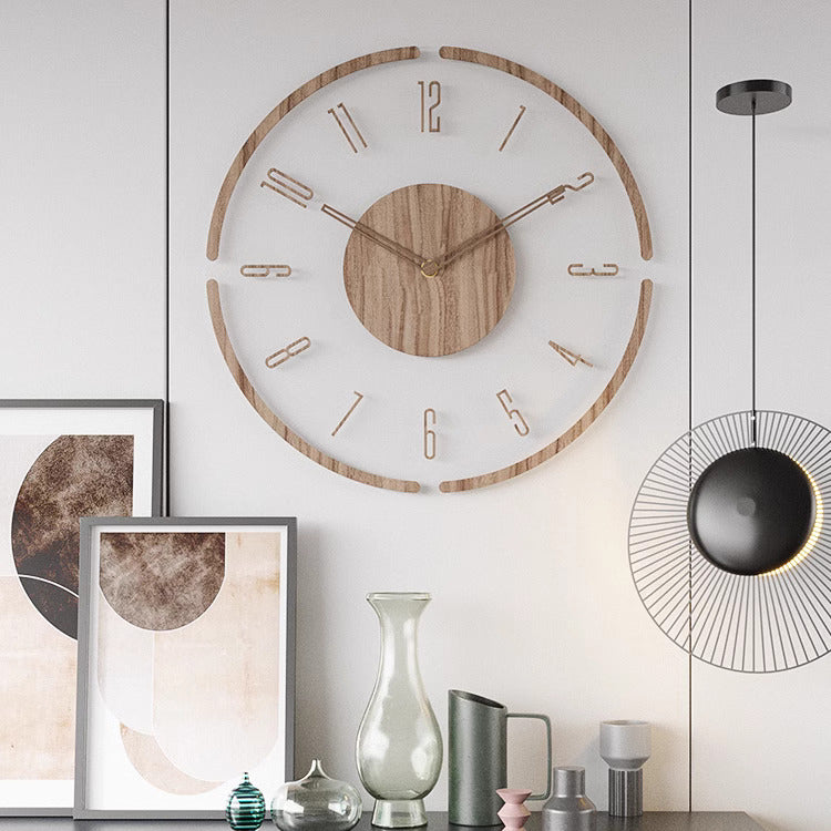 TIMEWOOD - Stijlvolle massieve houten wandklok in Noordse stijl