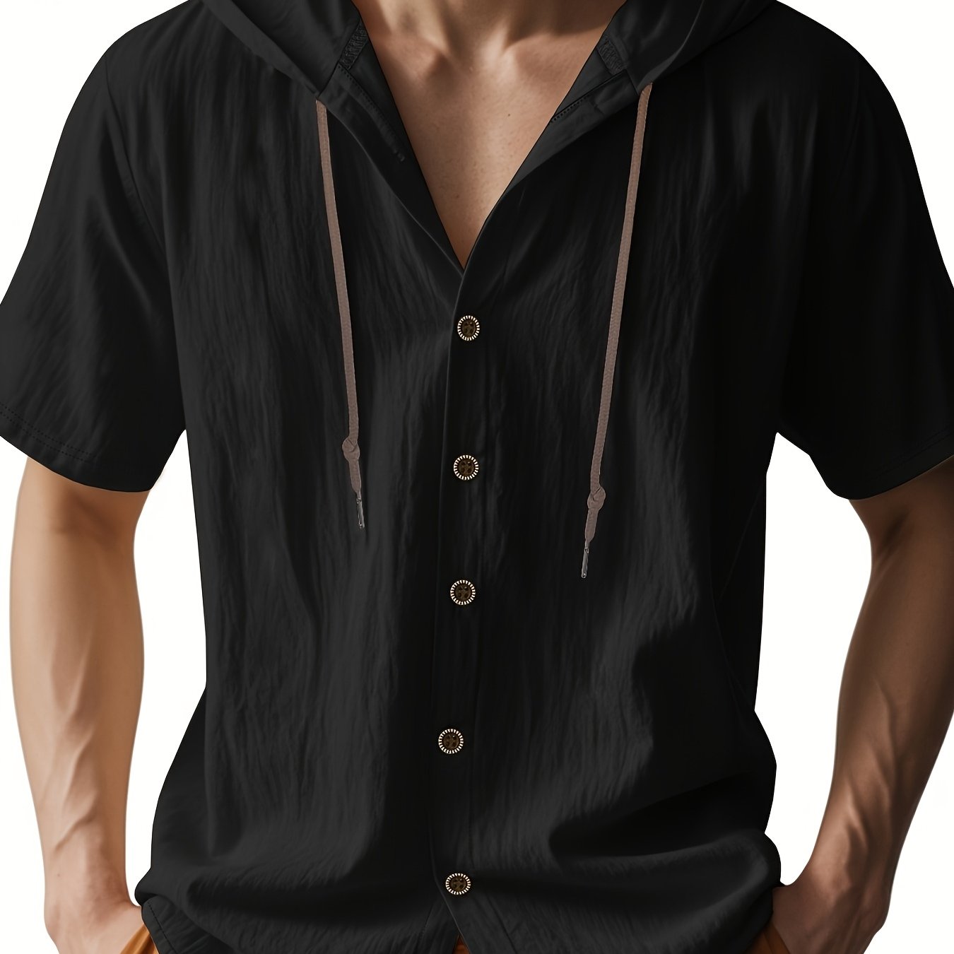 Heren - Lichtgewicht Hemd met Capuchon - Ademend Linnen - Casual en Comfortabel - ZOMERSTIJL