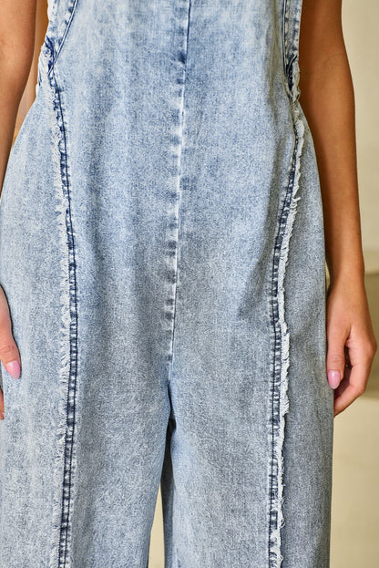 Overal - Vrouwen - Denim Mouwloze - Casual Jumpsuit - Flow