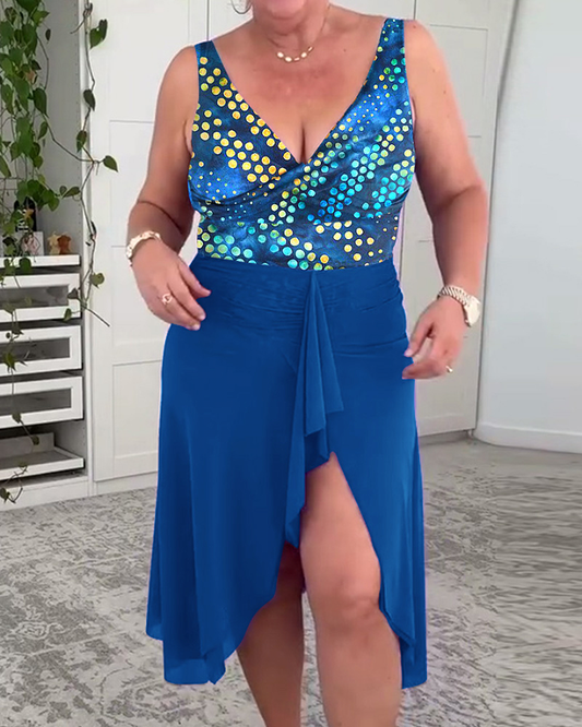 Badpak - Dames - 15% Spandex 85% Polyester - Polka Dot Print - Vakantie Mode