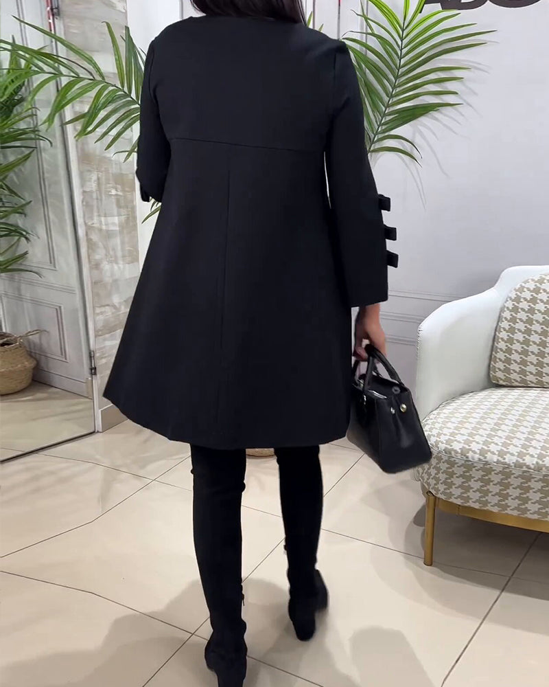 A-lijn Jurk Voor Vrouwen Met Speelse Mouwstrikdetails – MONIQUE ELEGANCE