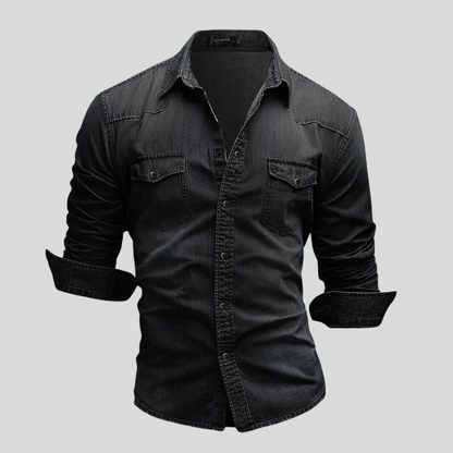 Heren - Casual Denim Overhemd - Lichtgewicht Slim Fit - Tijdloze Mode - BRANIMIR