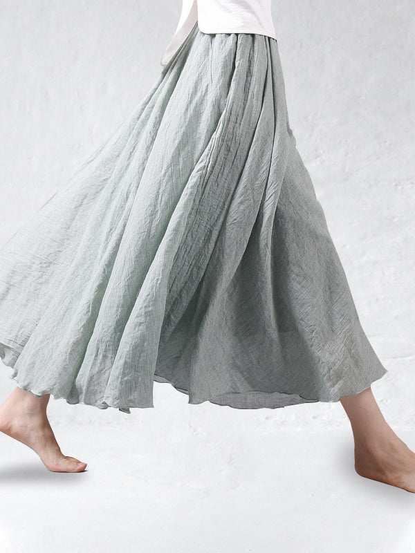 Linnen dames maxi-rok met elastische taille – Elowyn AirSkirt