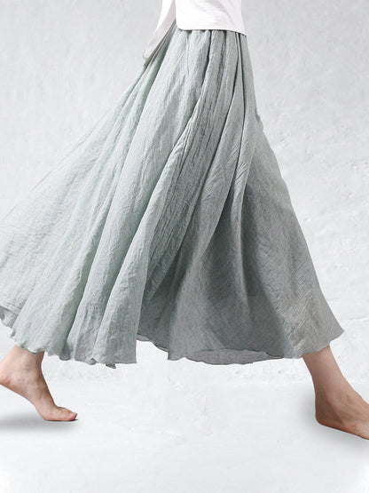 Linnen dames maxi-rok met elastische taille – Elowyn AirSkirt