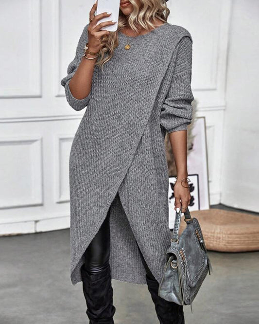 MILA – Oversized effen sweaterjurk voor ultiem comfort en stijl