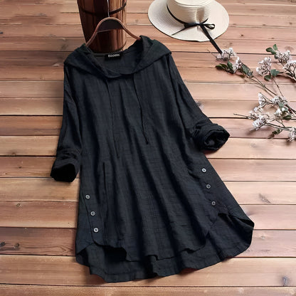Luchtige linnen-katoen damesblouse met casual pasvorm – AlviniLoom