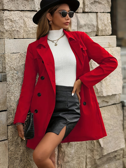 AURELIA - Omkeerbare trenchcoat met uitgesneden revers en knoopdetails voor dames