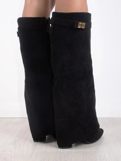 Kniehoge Laarzen - Vrouwen - Suede Hak - Dames Laarzen - NIX