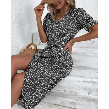 Elegante wikkeljurk met V-hals en strikceintuur – Alureva WrapGrace