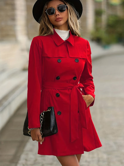 AURELIA - Omkeerbare trenchcoat met uitgesneden revers en knoopdetails voor dames