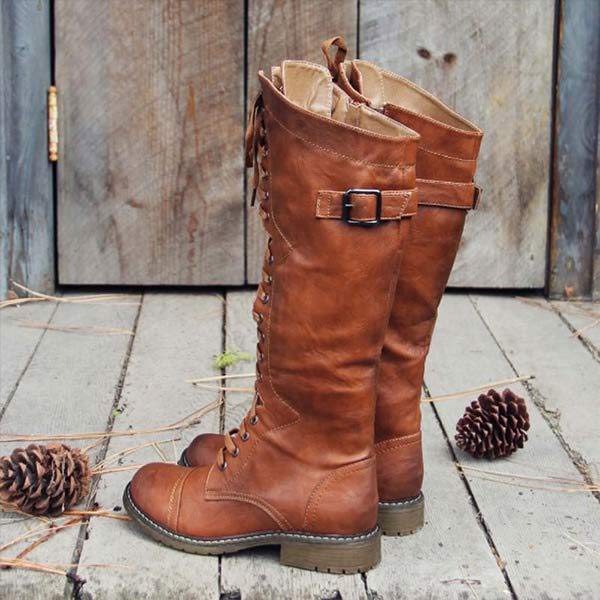 Kniehoge Dameslaarzen - Dames - Vintage Leer - Laars - Nova