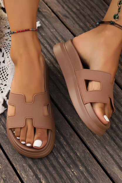 Dames - Elegante Plateauslippers - Comfortabele Slip-On - Zomersandalen - ILONA