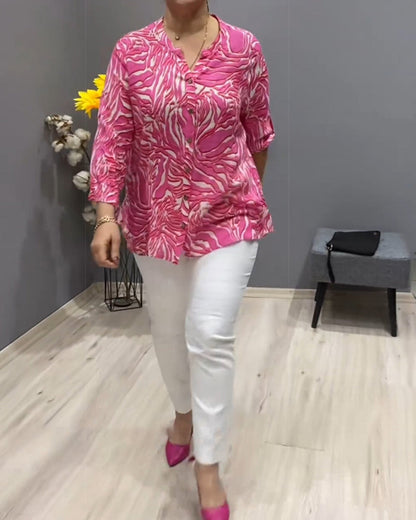 Bedrukt Shirt - Mannen - Katoenblend - Dagelijks Gebruik - Trendy Stijl