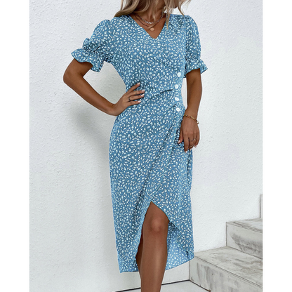 Elegante wikkeljurk met V-hals en strikceintuur – Alureva WrapGrace