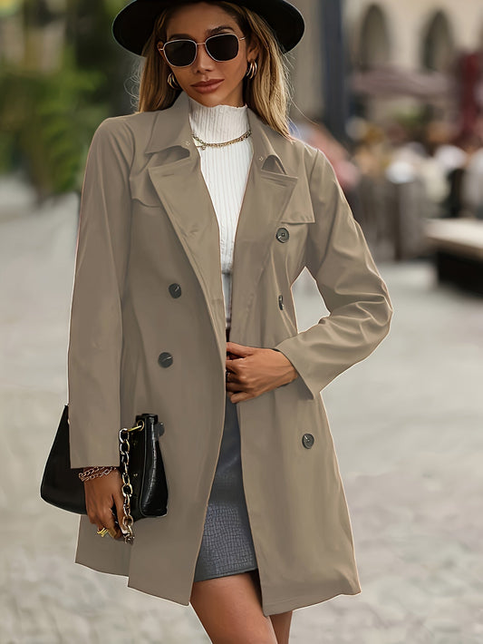 AURELIA - Omkeerbare trenchcoat met uitgesneden revers en knoopdetails voor dames