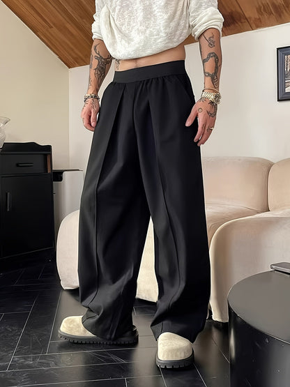 Mannen - Casual Loose Fit Herenbroek - Elastische Tailleband - Comfortabele Vrijetijdskleding - Stijlvolle Casual Broek