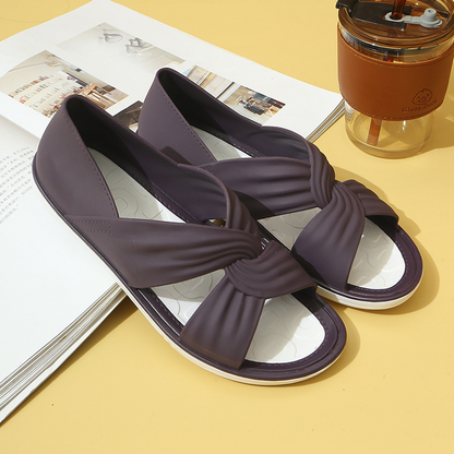 Vrouwen - Knoopontwerp Sandalen - Comfortabele Zomer Slides - Ideale Zomerschoenen - LUCIA