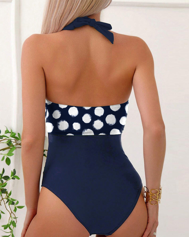 Badpak - Vrouwen - Spandex en Polyester - Vakantie Mode - Polkadot Stijl