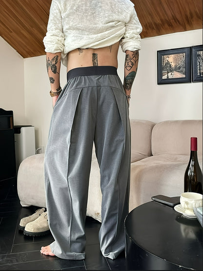 Mannen - Casual Loose Fit Herenbroek - Elastische Tailleband - Comfortabele Vrijetijdskleding - Stijlvolle Casual Broek