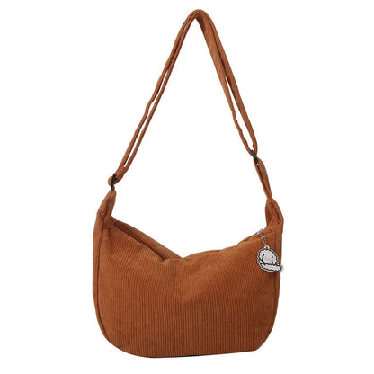 Vrouwen - Corduroy Crossbody Tas - Trendy Dumpling Vorm - Casual Draagtas - MODE TAS