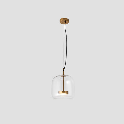 ALINA – Retro LED hanglamp in goud en amber voor een stijlvolle uitstraling
