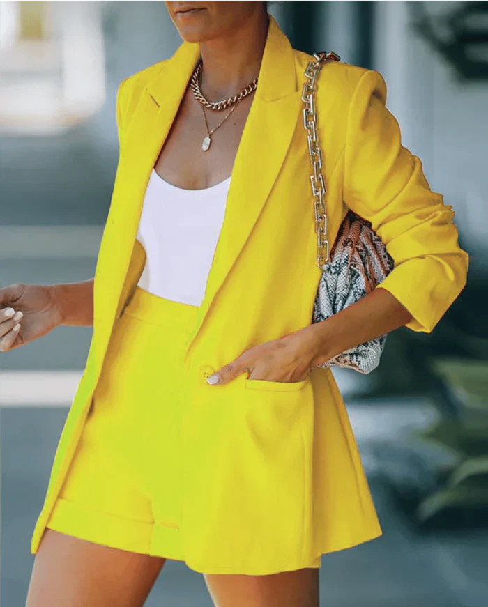 Amina | Dames Shortpak met Blazer en Rechte Pijp voor Zomer 3