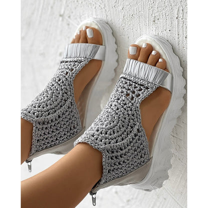 Gevlochten Sandalen - Dames - Schokabsorberende Zolen - Comfortabele Schoenen - ZOMERGENOT