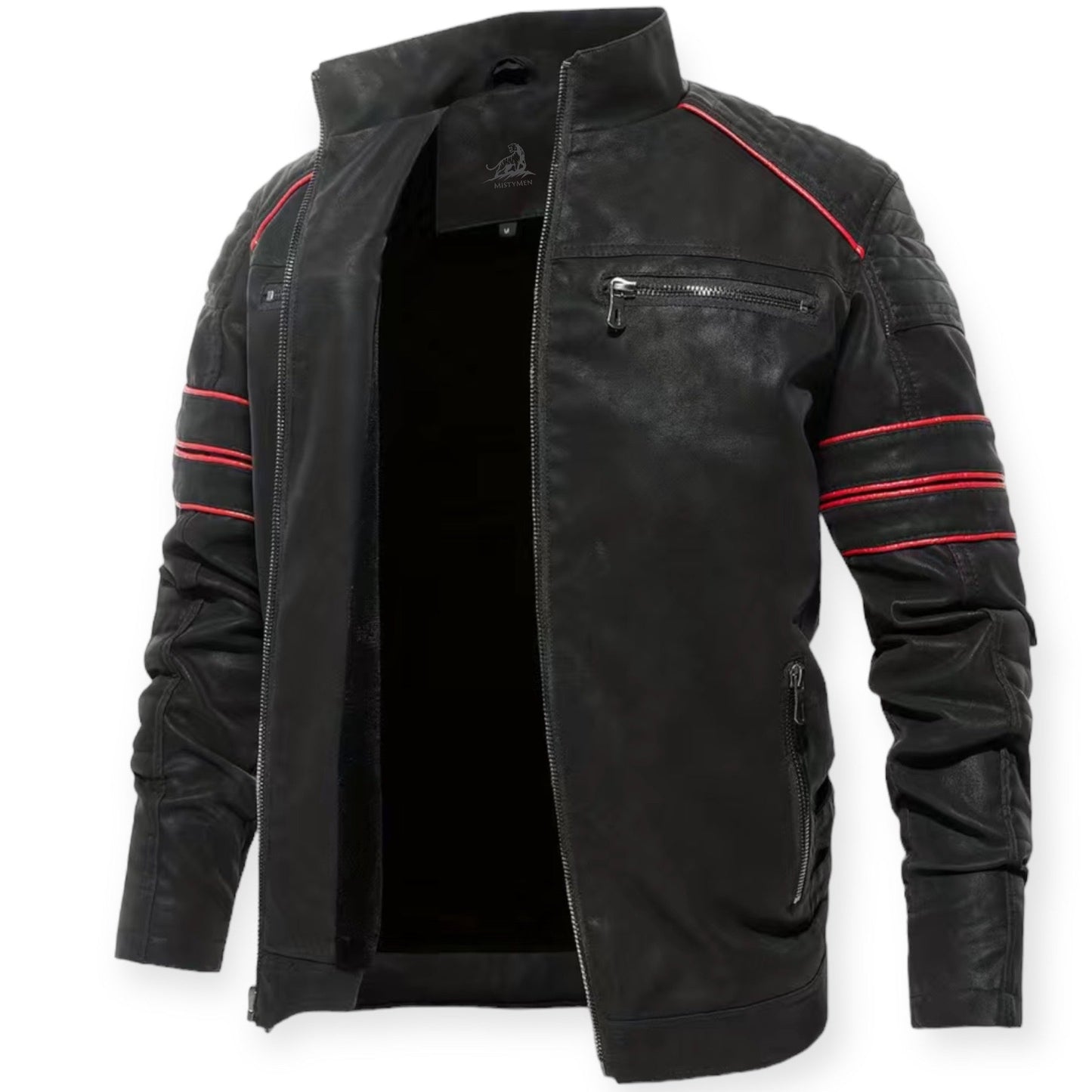 BRODY - Racer geïnspireerd zwart leren jack