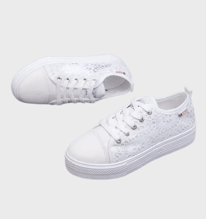 Vrouwen - Lichtgewicht Sneakers - Kanten Bovenwerk - Ademend Design - ELEGANT