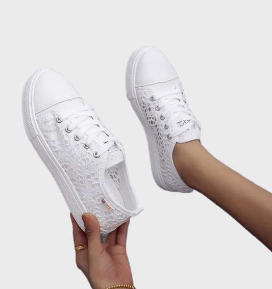 Vrouwen - Lichtgewicht Sneakers - Kanten Bovenwerk - Ademend Design - ELEGANT