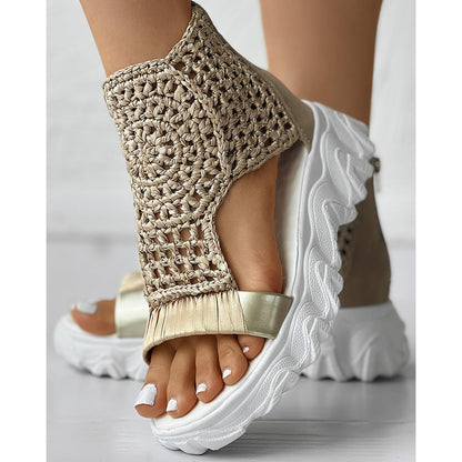 Gevlochten Sandalen - Dames - Schokabsorberende Zolen - Comfortabele Schoenen - ZOMERGENOT
