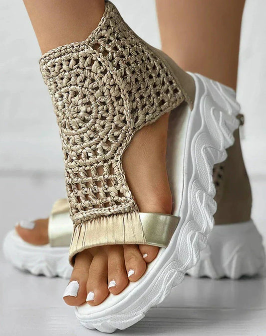 Vrouwen - Gevlochten Sandalen - Gepolsterde Zool - Boho Chic - STIJL & COMFORT