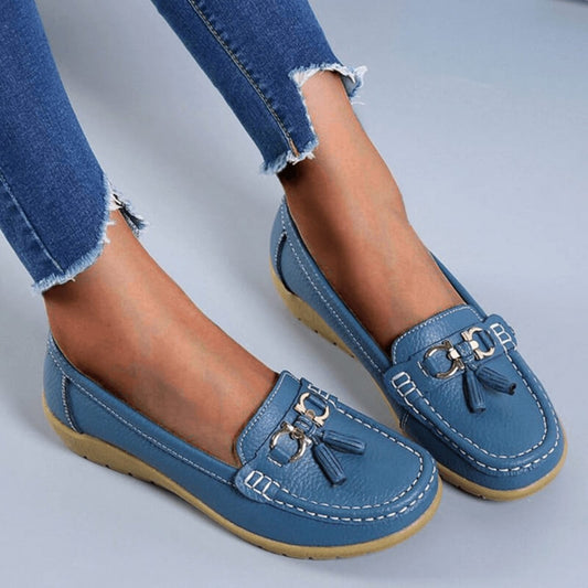 Loafers Met Sleehak - Dames - Leren - Retro Look - Nova