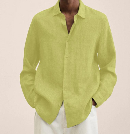 Heren Overhemd met Open Kraag en Ontspannen Fit voor Casual Styling – ALPHONSE STYLE