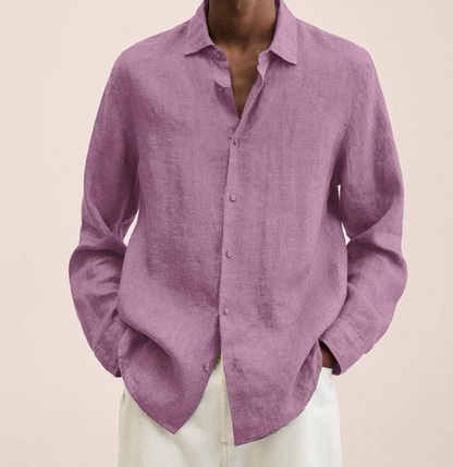 Heren Overhemd met Open Kraag en Ontspannen Fit voor Casual Styling – ALPHONSE STYLE