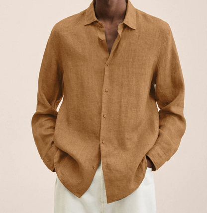 Heren Overhemd met Open Kraag en Ontspannen Fit voor Casual Styling – ALPHONSE STYLE