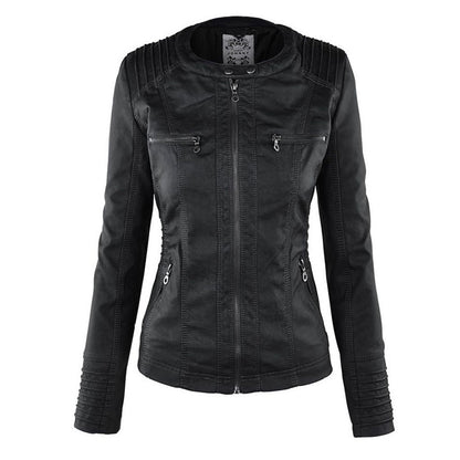 SIENNA - Weerbestendig dames lederjack met capuchon