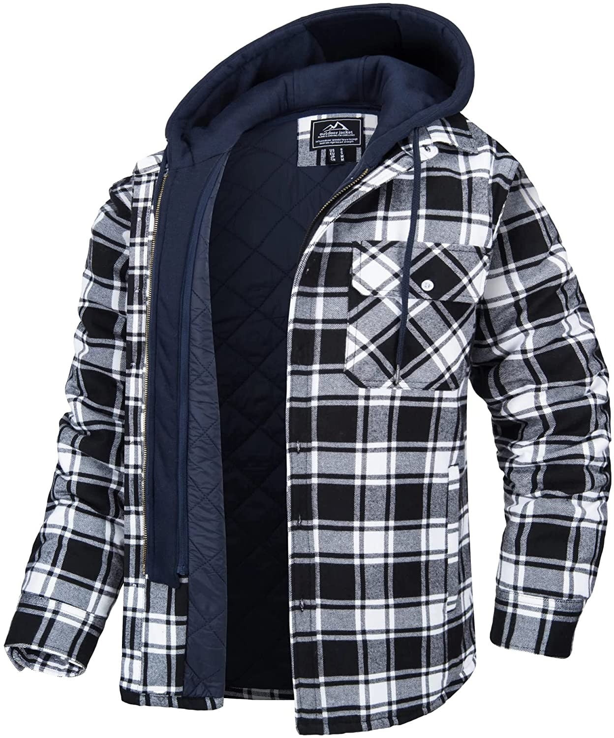 Jas - Heren - Geruit Capuchon En Rits - Casual Jasje - Urban