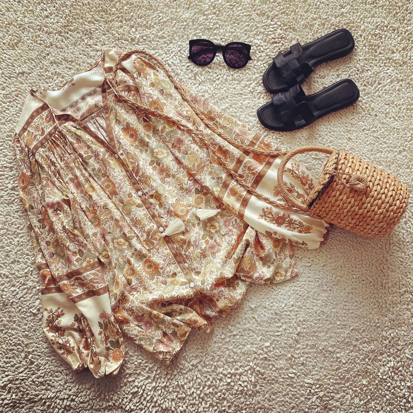 Vrouwen - Losse Bloemenblouse - Zachte Rayon - Bohemian Stijl - ELEGANTE TASSEN